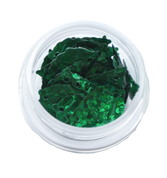 картинка Пайетки листик зелен 9*16мм 