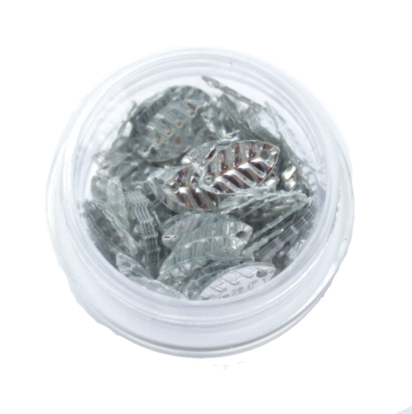 картинка Пайетки листик серебр 5*10мм 